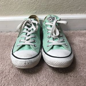 Low Top Green-Blue Converse Sneakers Seafoam